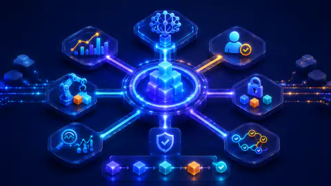 Agentic AI practice tests course cover with a central control plane connected to multi-agent, governance, security, and observability modules