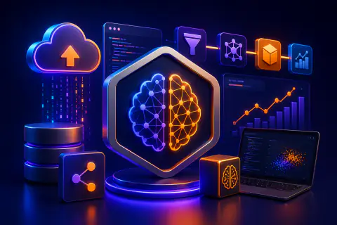AWS MLA-C01 practice tests course cover with machine learning data, model, deployment, and monitoring visuals