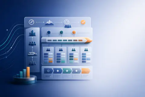 Leading SAFe practice test course image showing enterprise Agile planning, portfolio alignment, flow, and SAFe Agilist exam preparation